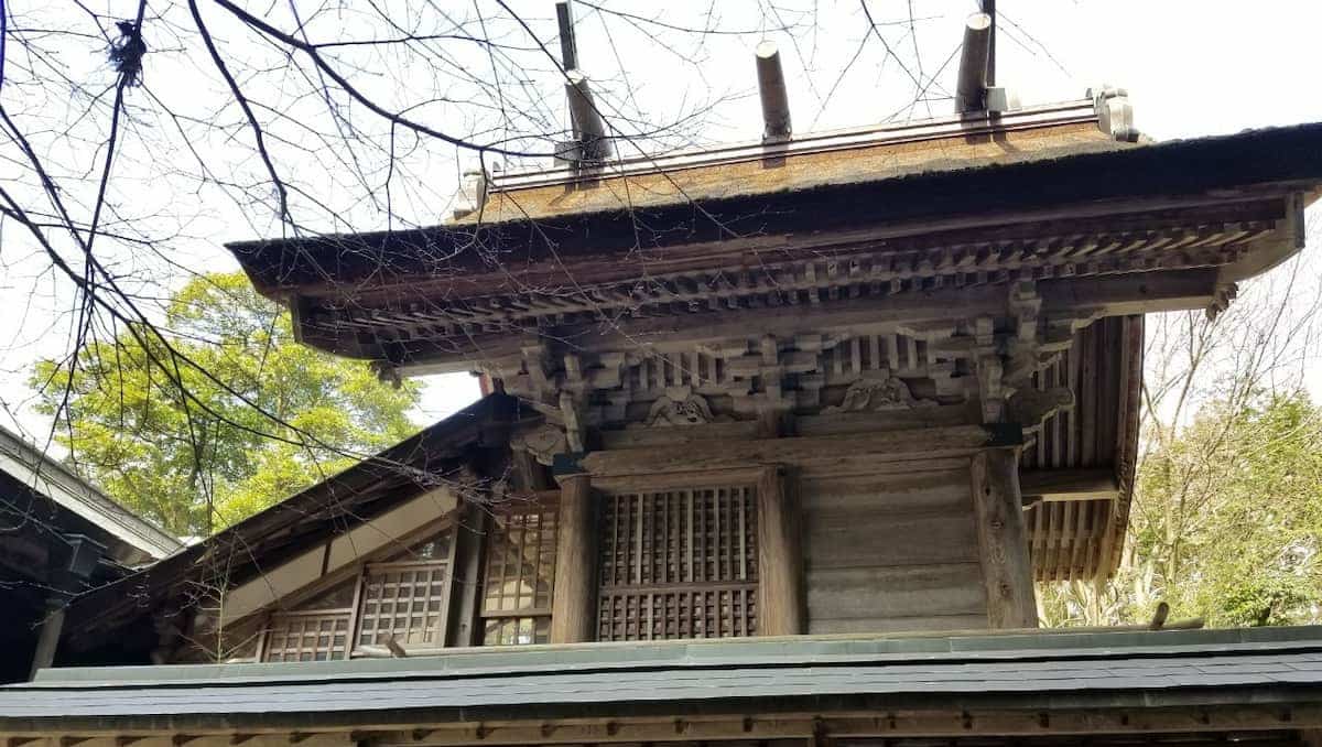 玉造湯神社の本殿を横からみた写真
