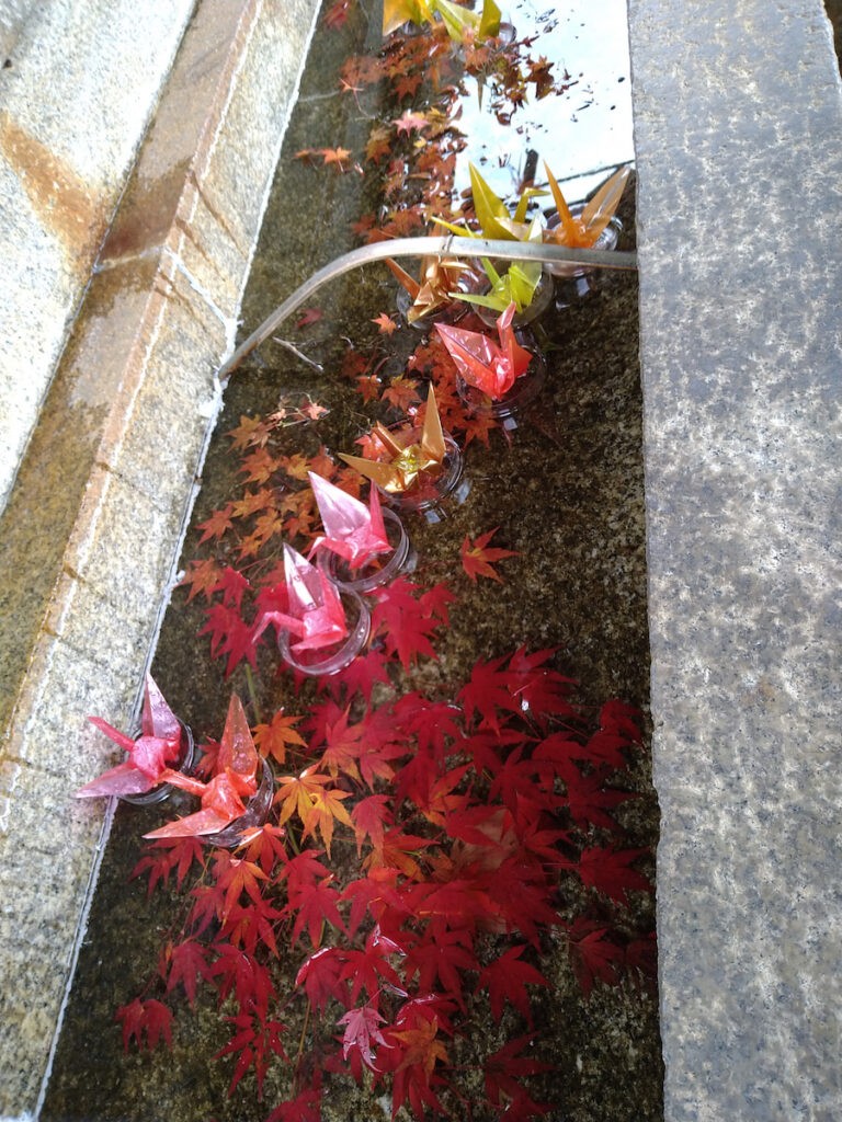 吉野神宮の秋の手水舎その2